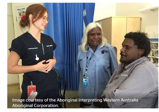 Aboriginal language interpreter working in health setting
