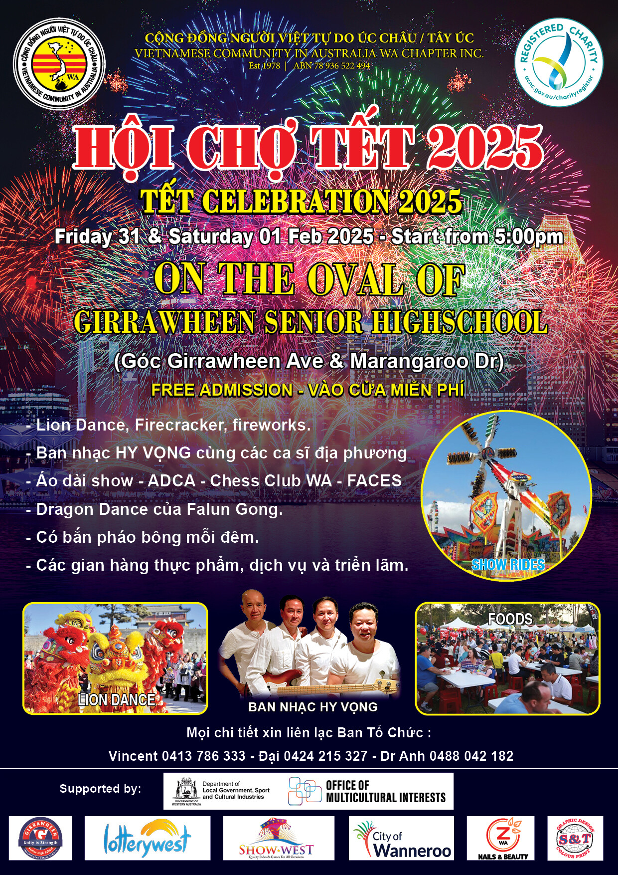 Poster for Hoi cho TET celebration on 31 january 2025 at Girraween Senior High School